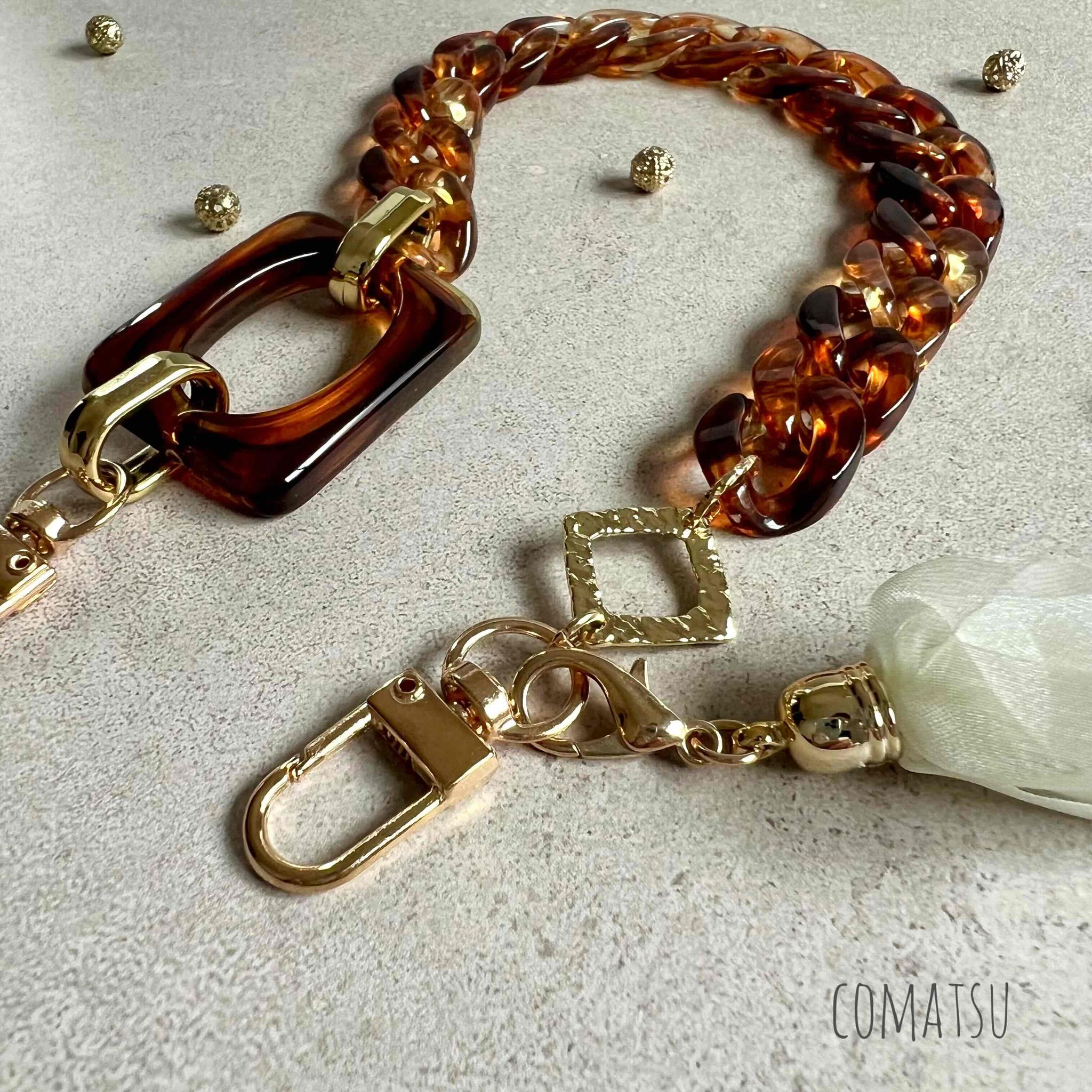 べっ甲Brown ハンドストラップ 落下防止スマホストラップ 手首 リストストラップ | 3枚目